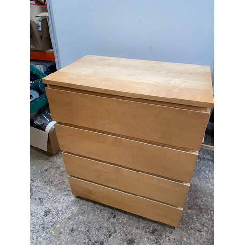 400 - Light wood set of 4 drawers