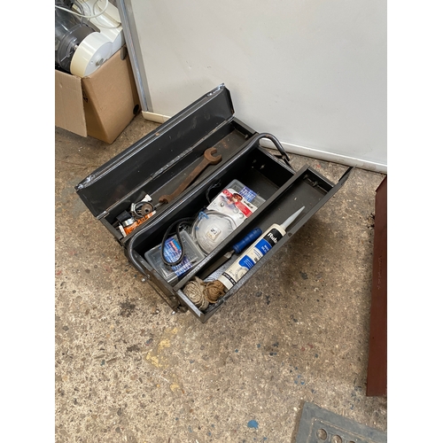 407 - 2x metal cantilever tool boxes with contents