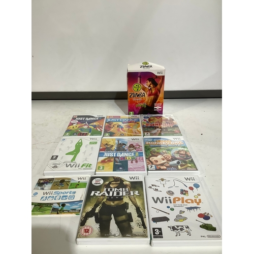 338 - Collection of Wii includes just dance tomb raider Zumba and more