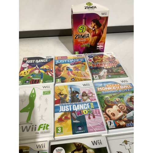 338 - Collection of Wii includes just dance tomb raider Zumba and more