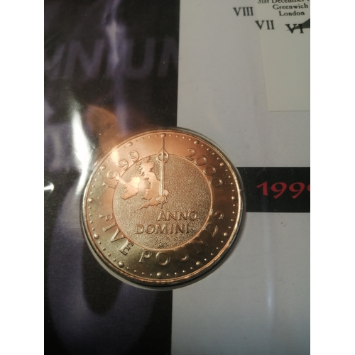 30A - Millennium coin cover 5 pounds coin and stamp set