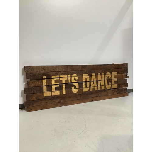 344 - Large Reclaimed Wood wall art Let’s dance would look great in a home bar  39 1/2 “ w x 24 length app... 