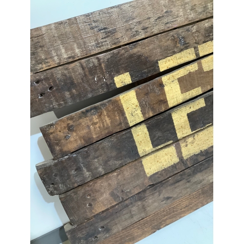 344 - Large Reclaimed Wood wall art Let’s dance would look great in a home bar  39 1/2 “ w x 24 length app... 