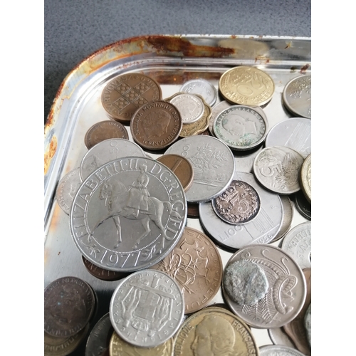 39A - Large tin of mixed coinage (silver noted)