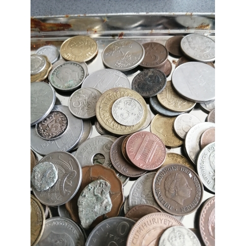 39A - Large tin of mixed coinage (silver noted)