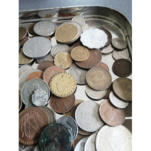 39A - Large tin of mixed coinage (silver noted)