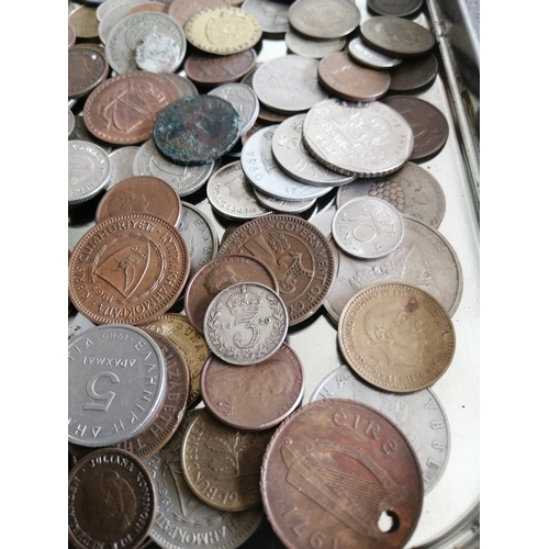 39A - Large tin of mixed coinage (silver noted)