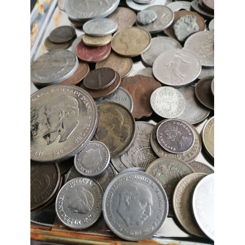 39A - Large tin of mixed coinage (silver noted)