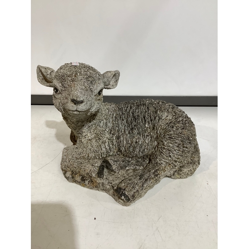 349 - Heavy lamb garden ornament 41” w x 24 “ height