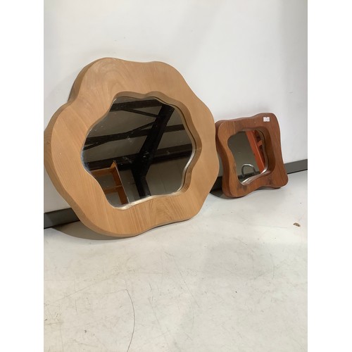 420 - 2 small wood framed mirrors