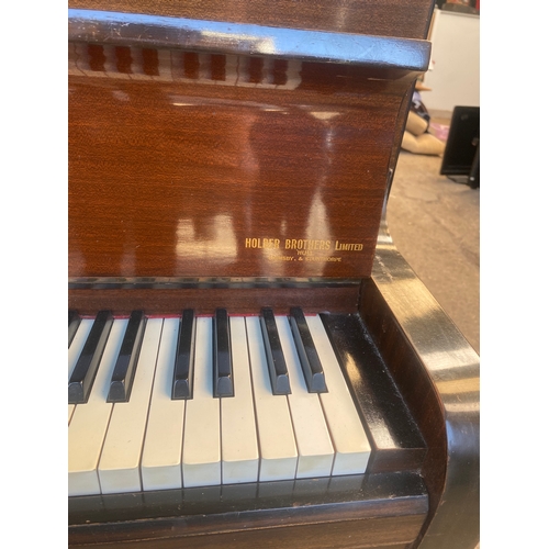 378 - Holder Brothers piano and stool - very heavy - please call before bidding if you require a delivery ... 