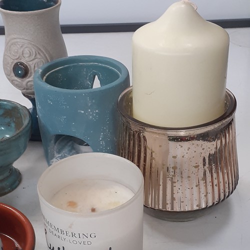 9 - Selection of candles and candle related items. Also includes pottery goblets and tea light holders. ... 