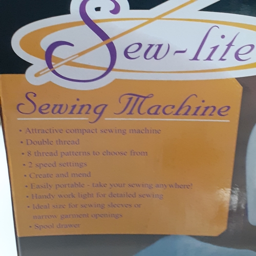 15 - Sew lite sewing machine. With accessories, pedal etc. Hardly used, very good condition. Tested and w... 