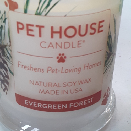 17 - 2 x Pet House candles. Evergreen Forest and Fireside. Brand new condition