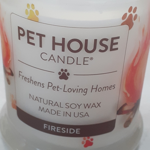 17 - 2 x Pet House candles. Evergreen Forest and Fireside. Brand new condition