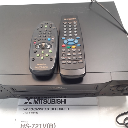 25 - Mitsibushi HS-721V(B) video cassette recorder. With remotes and instructions. Goid condition - untes... 