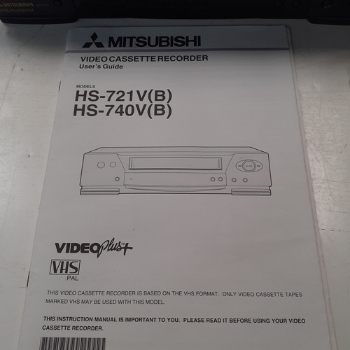 25 - Mitsibushi HS-721V(B) video cassette recorder. With remotes and instructions. Goid condition - untes... 