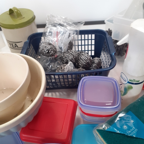 29 - Large lot of kitchen items , including a Juicing Jack juicer, lots of lidded storage containers in v... 