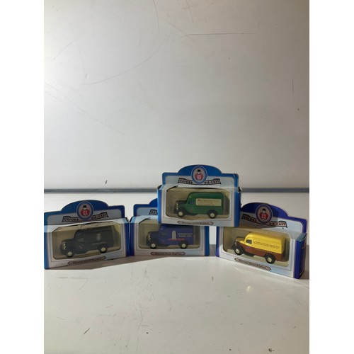 149 - four boxed Oxford diecast metal replica vans advertising rememerance sunday