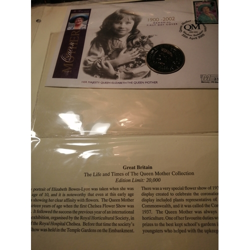 28A - 2002 Queen Mother 5 pounds coin and 1st day cover set (20,000 limited edition)