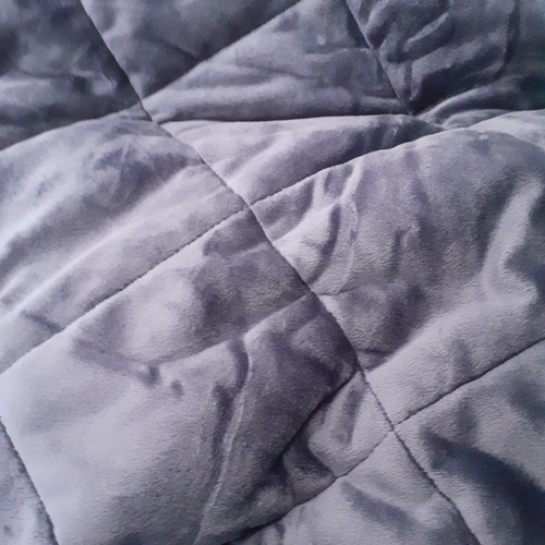 32 - Weighted blanket by kudd.ly. Very good condition. Single bed size. Navy blue colour.  Soft velvety t... 