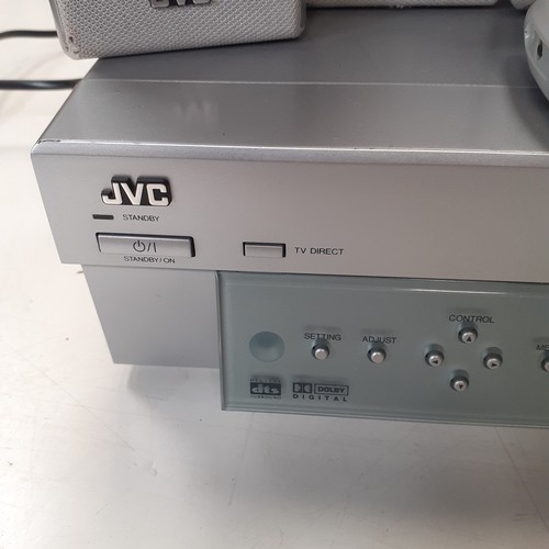 26 - JVC Stereo receiver, model RX-E100RSL. With surround speakers and remote. Tested and working