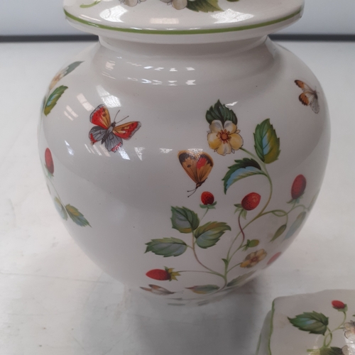 1 - James Kent, Old Foley, Strawberry pattern lidded ginger jar and trinket box. Very good, clean condit... 