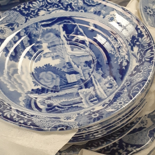 7 - Italian Copeland Spode joblot. Includes 6 full trios with no damage plus the square tea plates, a su... 