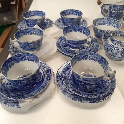 7 - Italian Copeland Spode joblot. Includes 6 full trios with no damage plus the square tea plates, a su... 