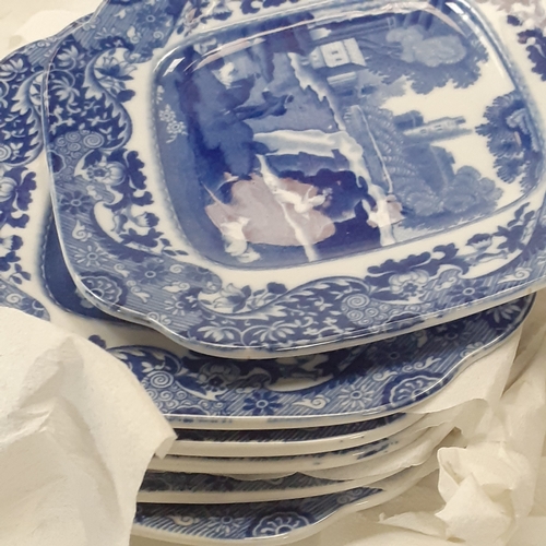 7 - Italian Copeland Spode joblot. Includes 6 full trios with no damage plus the square tea plates, a su... 