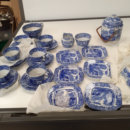 7 - Italian Copeland Spode joblot. Includes 6 full trios with no damage plus the square tea plates, a su... 