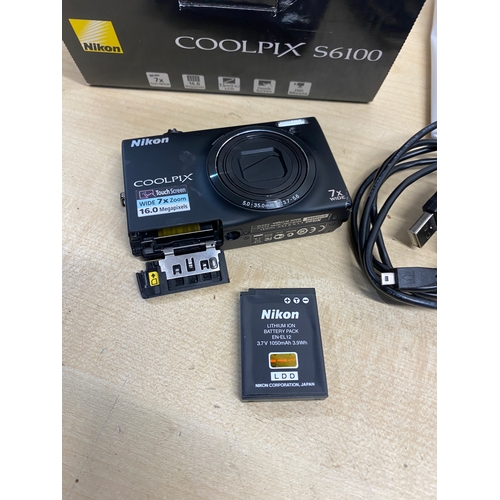 210A - Nikon Coolpix S6100 Camera - untested, battery flap doesn't hold in place