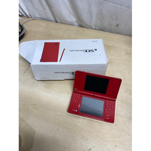 211A - Red Nintendo DiS Console - boxed - tested - no charger