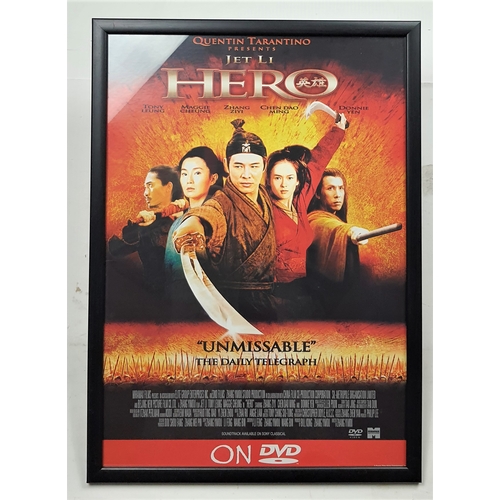 117A - Framed and glazed colour reproduction poster “Quentin Tarantino presents Jet Li in Hero”.  Size: 45 ... 