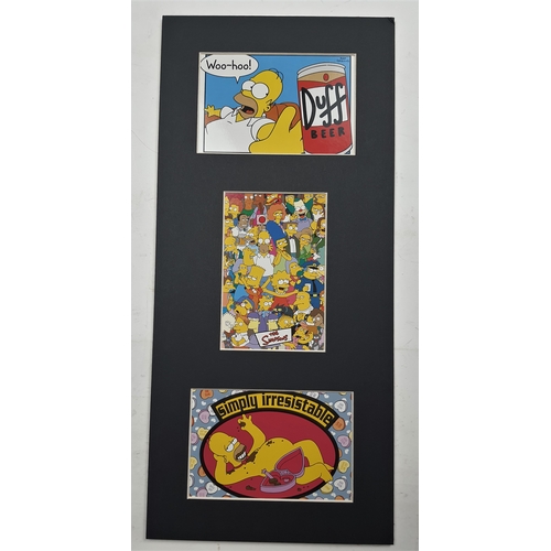 108A - The Simpsons. 3 colour prints in mount. Sealed. Size: 50.5 cm x 40.5 cm