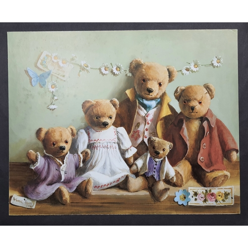 126A - 3 colour prints of teddies by Deborah Jones. “Teddie With Daisy Chain”, “A Fairy Tale” and “Birthday... 