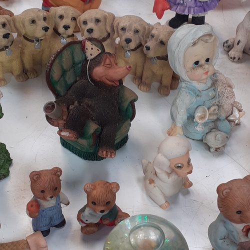 18 - Quantity of various different ornaments including dogs, cats, pigs, meerkat and more