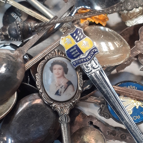 38 - Very large quantity of EPNS and silver plate collectors spoons. Very collectable, mostly vintage lot... 