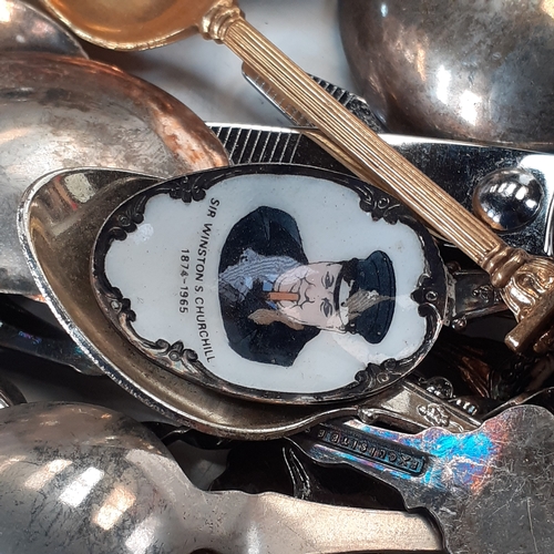 38 - Very large quantity of EPNS and silver plate collectors spoons. Very collectable, mostly vintage lot... 