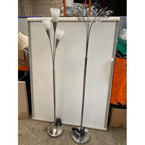 181 - Pair of chromed floor lamps