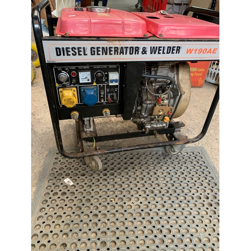 183 - Large diesel generator & welder - W190AE - with keys - does run