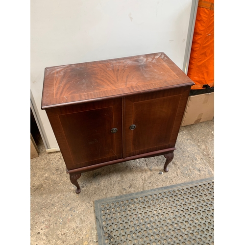 205 - 3ft tall dark wood storage cabinet