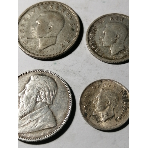 23A - South Africa silver coinage :3d 1940,6d 1941, 1 shilling 1897 and 1951