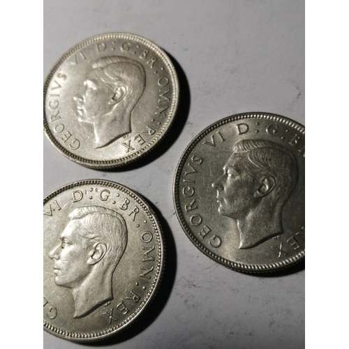 29A - 3 x George VI florins :1943,44 and 45 All coins in about mint condition