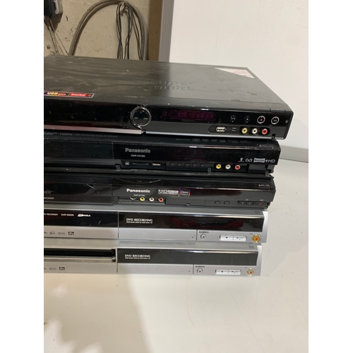 323 - Quantity of DVD recorders inc Panasonic DMR-ES200, DMR-EX768, DMR-HW380 & an LG - as untested