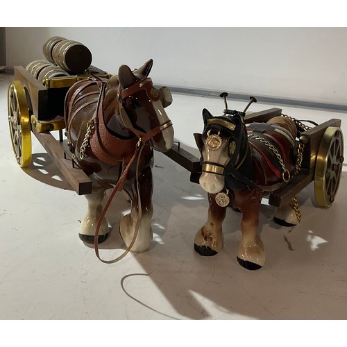 68 - Large pair of shire horses with carriages