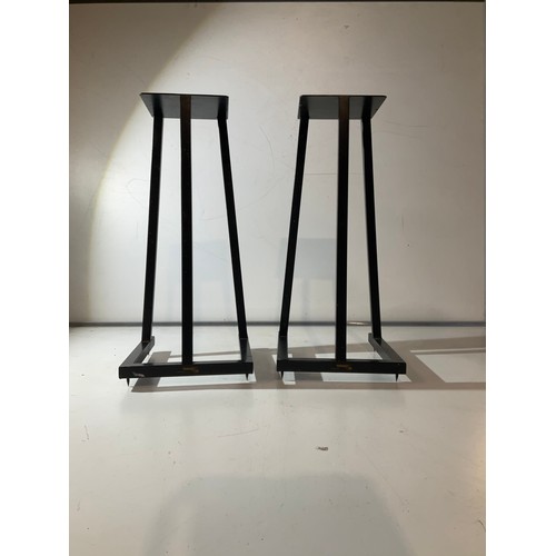 131 - A Pair of black metal speaker stands by Target