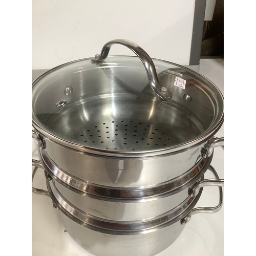 312 - Stainless steel 3 tier steamer