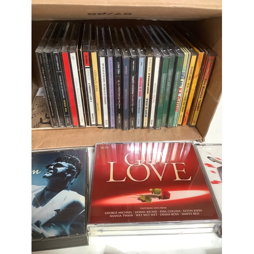 375 - Box of CDs to include abba temptations power ballad original rock hits Shania Twain and many more