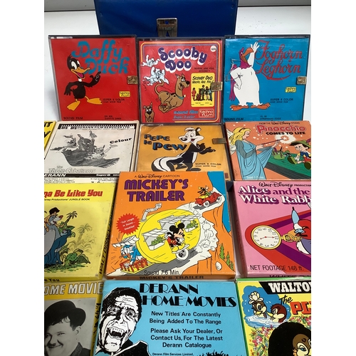 380 - Collection of Walt Disney home movies plus more tapes in retro record case